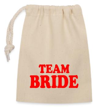 Équipe de la mariée - Sac cadeau en coton avec cordon (14 x 20 cm) - nature - Devant