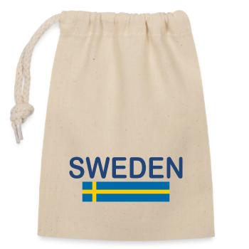 Drapeau de la Suède - Sac cadeau en coton avec cordon (14 x 20 cm) - nature - Devant