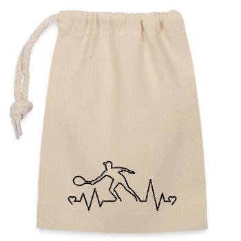 tennis,fans de tennis,ping pong,tennisman,cadeau - Sac cadeau en coton avec cordon (14 x 20 cm) - nature - Devant