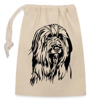 Wäller Portrait Hund Hunde Wilsigns - Verschließbarer Geschenkbeutel aus Baumwolle (14x20cm) - Natur - Vorne