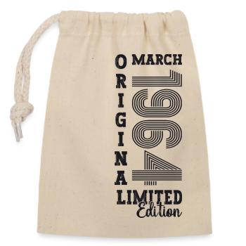 March Born 1964 59th birthday Man Original - Closable cotton gift bag (14x20cm) - nature - Front