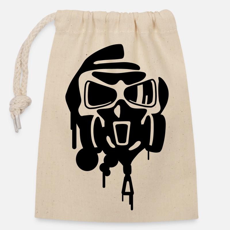 graffiti - Sac cadeau en coton avec cordon (14 x 20 cm) - nature