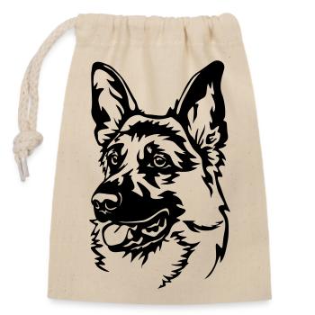 German Shepherd - Closable cotton gift bag (14x20cm) - nature - Front