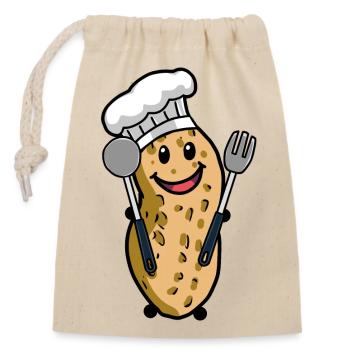Cook Peanut Gourmet Culinary Art Hobby Chef Nut - Closable cotton gift bag (14x20cm) - nature - Front