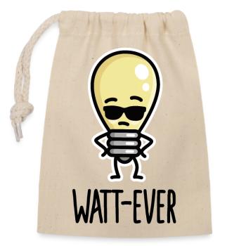 Drôle d’électricien disant Ampoule Watt-ever - Sac cadeau en coton avec cordon (14 x 20 cm) - nature - Devant