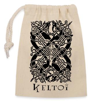Keltoi - Closable cotton gift bag (14x20cm) - nature - Front