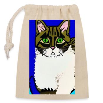 Cat AI Generated Art - Closable cotton gift bag (14x20cm) - nature - Front