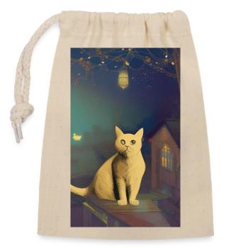 Cat AI Generated Art - Closable cotton gift bag (14x20cm) - nature - Front