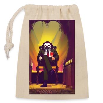 Cool Comic Portrait of a Sloth aus Businessman - Closable cotton gift bag (14x20cm) - nature - Front