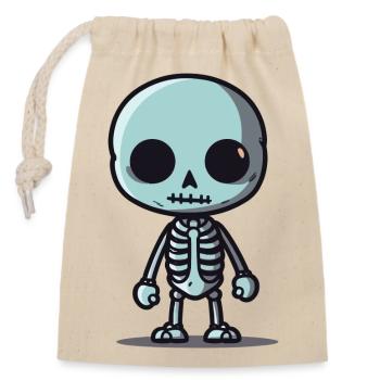 Skeleton - Closable cotton gift bag (14x20cm) - nature - Front