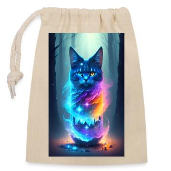 Magical Forest Cat - Closable cotton gift bag (14x20cm) - nature - Front