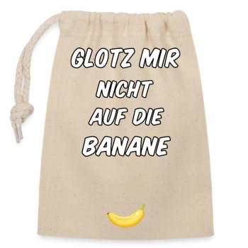 Bananen T Shirt - Verschließbarer Geschenkbeutel aus Baumwolle (14x20cm) - Natur - Vorne