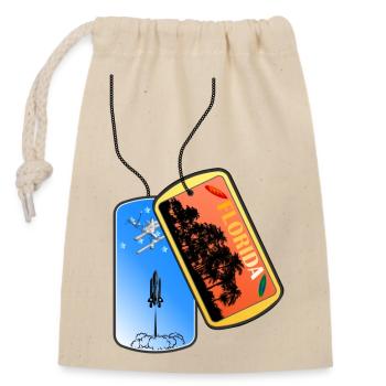 Dog tag FLORIDA Space Shuttle Astronaut - Closable cotton gift bag (14x20cm) - nature - Front