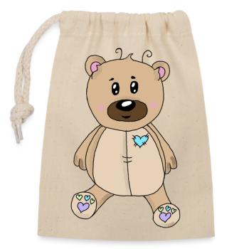 Teddy - Verschließbarer Geschenkbeutel aus Baumwolle (14x20cm) - Natur - Vorne