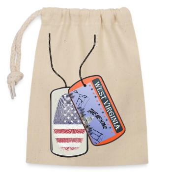 Erkennungsmarke WEST VIRGINIA Fingerabdruck USA - Verschließbarer Geschenkbeutel aus Baumwolle (14x20cm) - Natur - Vorne