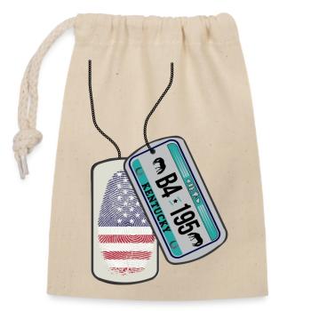 Dog tag KENTUCKY finder imprint USA - Closable cotton gift bag (14x20cm) - nature - Front