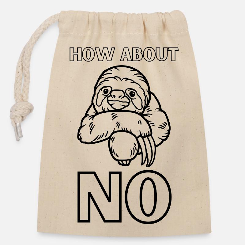 Que diriez-vous de non - Sac cadeau en coton avec cordon (14 x 20 cm) - nature