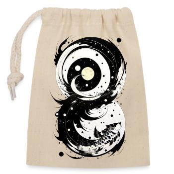 carpe koi - Sac cadeau en coton avec cordon (14 x 20 cm) - nature - Devant