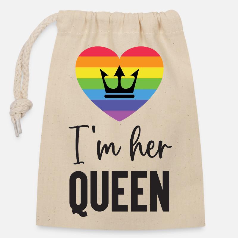 Pride Month LGBT - Ich bin ihre Königin - Verschließbarer Geschenkbeutel aus Baumwolle (14x20cm) - Natur