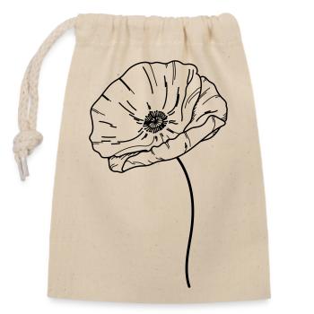 Fleur de coquelicot 21 Plan de travail 13 - Sac cadeau en coton avec cordon (14 x 20 cm) - nature - Devant
