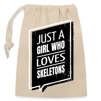 Fun Skeleton Statement Heart Skeleton Costume - Sac cadeau en coton avec cordon (14 x 20 cm) - nature - Devant