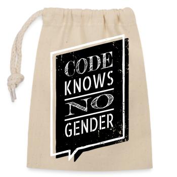gift father c sharp programming jokes present idea - Closable cotton gift bag (14x20cm) - nature - Front