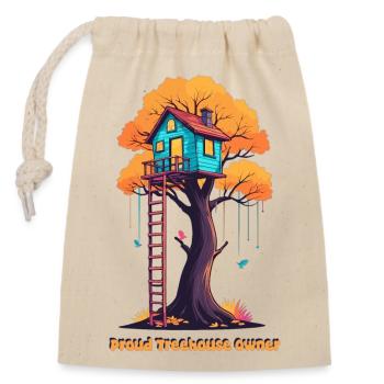 Stolzer Baumhaus Besitzer - Verschließbarer Geschenkbeutel aus Baumwolle (14x20cm) - Natur - Vorne