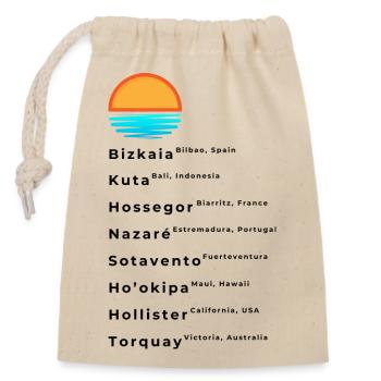Liste des spots de surf populaires - Sac cadeau en coton avec cordon (14 x 20 cm) - nature - Devant