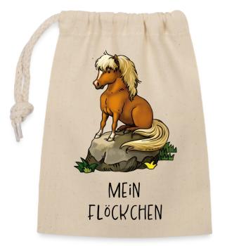 My little flake - Closable cotton gift bag (14x20cm) - nature - Front