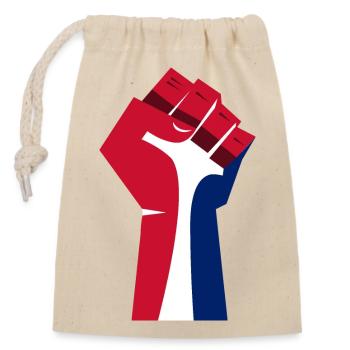 The Raised Fist (Red, White, Blue) - Closable cotton gift bag (14x20cm) - nature - Front