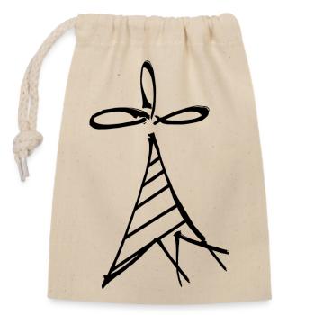 hemine marqueur noir - Sac cadeau en coton avec cordon (14 x 20 cm) - nature - Devant