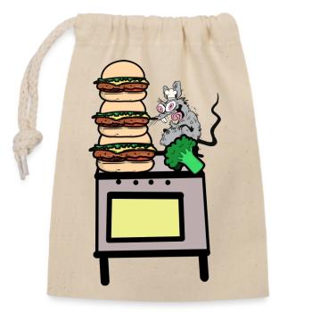 Koch Köche Köchih kochen Kochkunst Gastgeber - Verschließbarer Geschenkbeutel aus Baumwolle (14x20cm) - Natur - Vorne