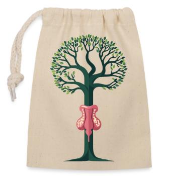 Ovarian tree - Closable cotton gift bag (14x20cm) - nature - Front