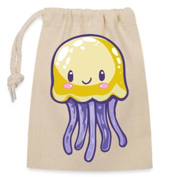 Jellyfish - Closable cotton gift bag (14x20cm) - nature - Front