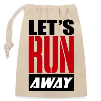 Run Away Typo Frappante - Sac cadeau en coton avec cordon (14 x 20 cm) - nature - Devant
