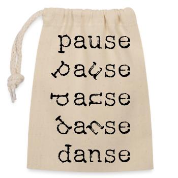 DANCE BREAK - Closable cotton gift bag (14x20cm) - nature - Front