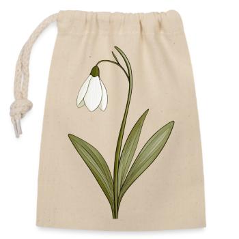 Perce-neige - Sac cadeau en coton avec cordon (14 x 20 cm) - nature - Devant