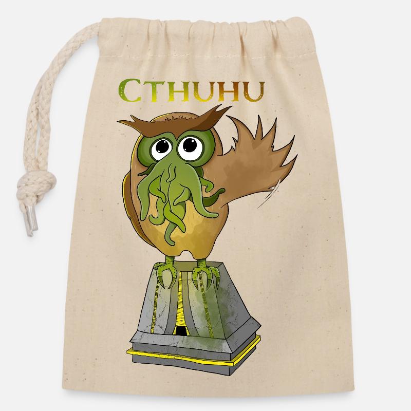 Kreative Cthulhu Illustration Cthuhu - Verschließbarer Geschenkbeutel aus Baumwolle (14x20cm) - Natur