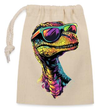 Raptor Velociraptor Dinosaur Dino Raptors - Closable cotton gift bag (14x20cm) - nature - Front