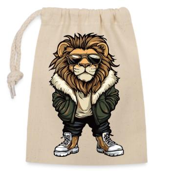 Leo Hiver frais - Sac cadeau en coton avec cordon (14 x 20 cm) - nature - Devant
