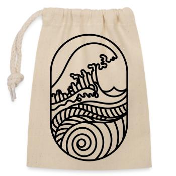 Your New Wave – Coast, Sun & Surf Vibes - Closable cotton gift bag (14x20cm) - nature - Front