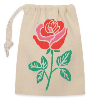 Aquarell Rose Gradient Linie - Verschließbarer Geschenkbeutel aus Baumwolle (14x20cm) - Natur - Vorne