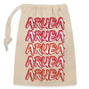 Aruba als Reise - Verschließbarer Geschenkbeutel aus Baumwolle (14x20cm) - Natur - Vorne