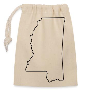 Carte du Mississippi - Sac cadeau en coton avec cordon (14 x 20 cm) - nature - Devant