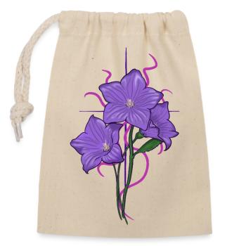 Fleur pourpre avec des aspects rose violet - Sac cadeau en coton avec cordon (14 x 20 cm) - nature - Devant