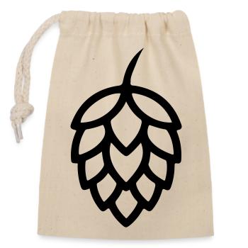 Hops Icon - Closable cotton gift bag (14x20cm) - nature - Front