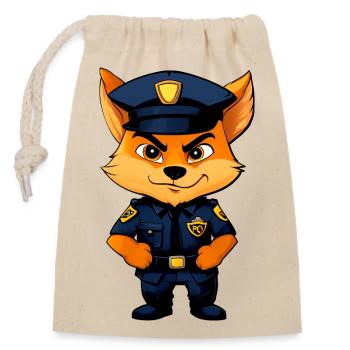 Foxes Policewoman / Police Fox - Closable cotton gift bag (14x20cm) - nature - Front