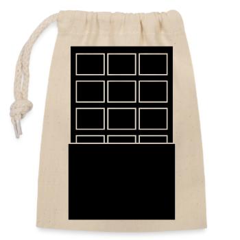 Chocolate - Closable cotton gift bag (14x20cm) - nature - Front