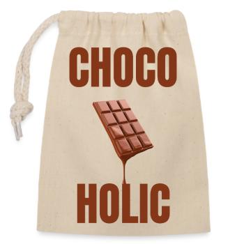 ChocoHolic Chocolate Love - Closable cotton gift bag (14x20cm) - nature - Front