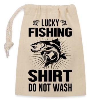 Lucky_fishing - Sac cadeau en coton avec cordon (14 x 20 cm) - nature - Devant